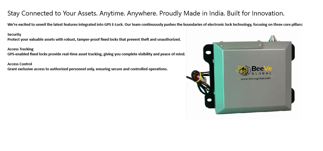 BeeVe Global GPS E-Lock made in India